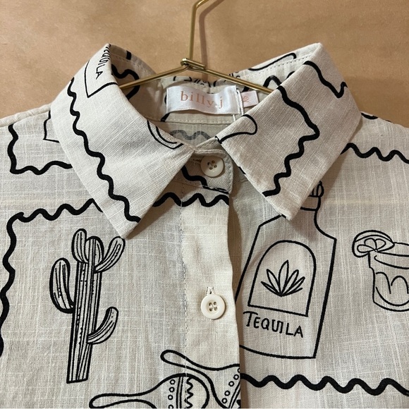 Billy J | NWT Piper Shirt Dress Chili Cactus Button Down Cocktail Print Size XS - Picture 6 of 11